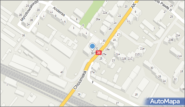 Brzeg, Armii Krajowej, 34, mapa Brzeg