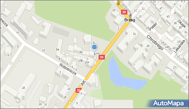 Brzeg, Armii Krajowej, 8, mapa Brzeg