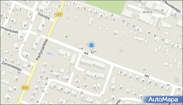 Bychawa, Armii Krajowej, 15a, mapa Bychawa