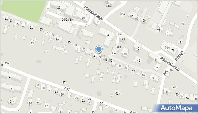 Bychawa, Armii Krajowej, 49, mapa Bychawa