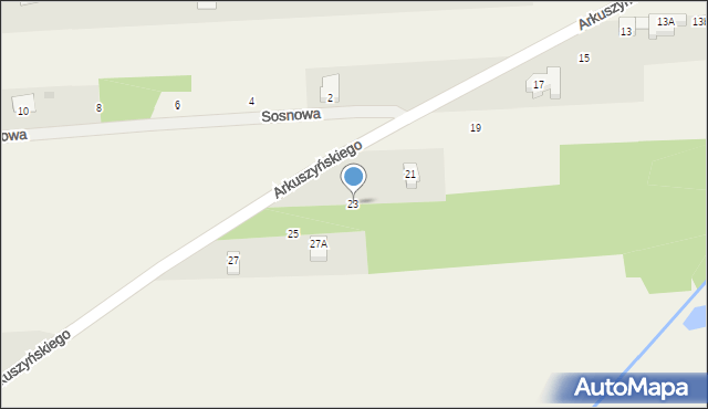 Bychlew, Arkuszyńskiego Aleksandra, gen., 23, mapa Bychlew