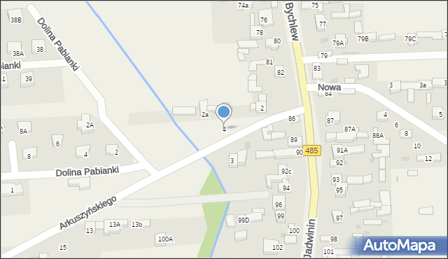 Bychlew, Arkuszyńskiego Aleksandra, gen., 4, mapa Bychlew
