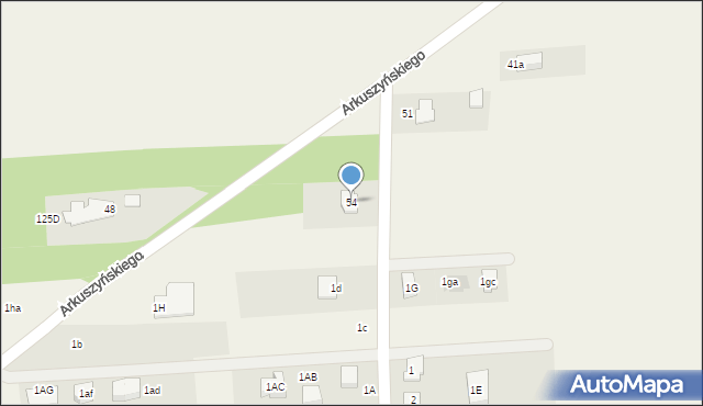 Bychlew, Arkuszyńskiego Aleksandra, gen., 54, mapa Bychlew