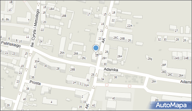Bytom, Armii Krajowej, 25/I, mapa Bytomia