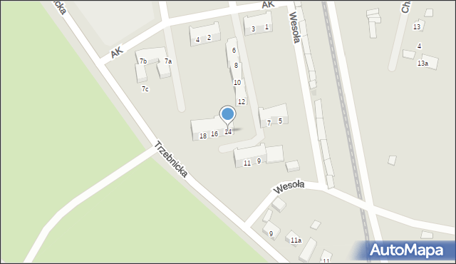 Chocianów, Armii Krajowej, 14, mapa Chocianów