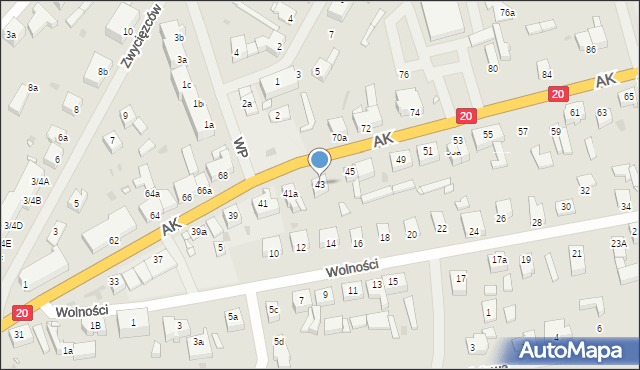 Chociwel, Armii Krajowej, 43, mapa Chociwel