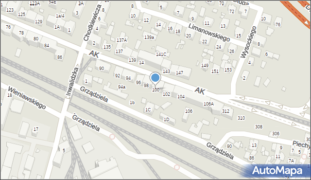 Chorzów, Armii Krajowej, 100, mapa Chorzów