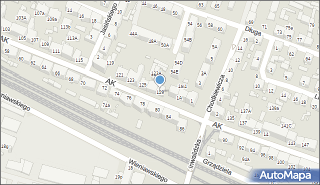 Chorzów, Armii Krajowej, 129, mapa Chorzów