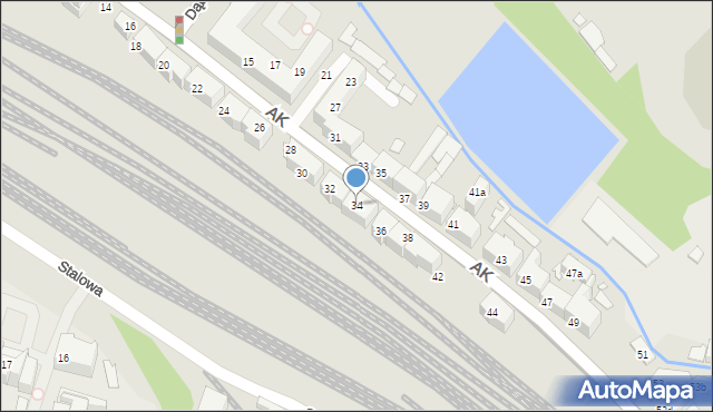 Chorzów, Armii Krajowej, 34, mapa Chorzów