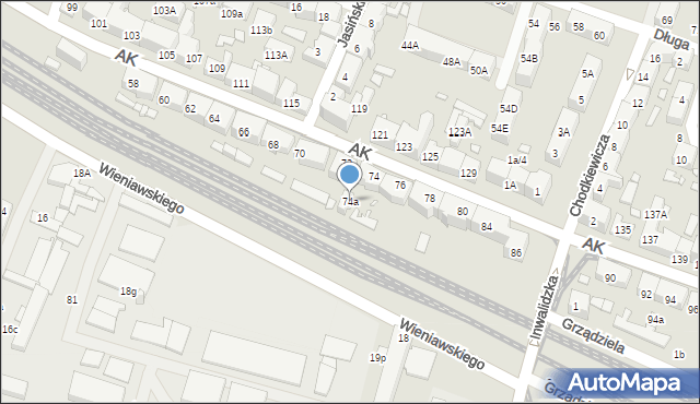 Chorzów, Armii Krajowej, 74a, mapa Chorzów