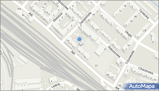 Chorzów, Armii Krajowej, 77a, mapa Chorzów