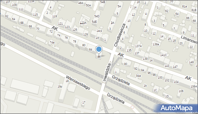 Chorzów, Armii Krajowej, 86, mapa Chorzów