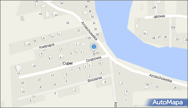 Cupel, Arciechowska, 31, mapa Cupel