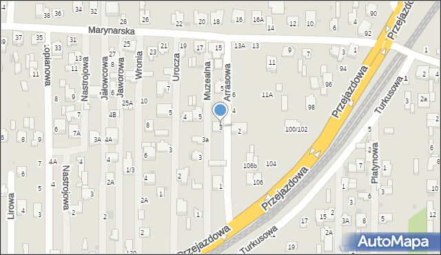 Częstochowa, Arrasowa, 3, mapa Częstochowy