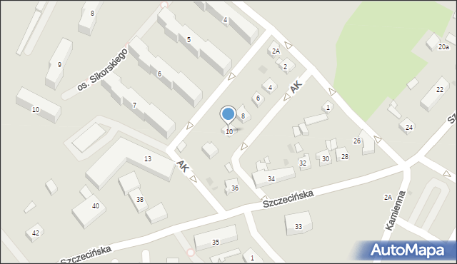 Człuchów, Armii Krajowej, 10, mapa Człuchów