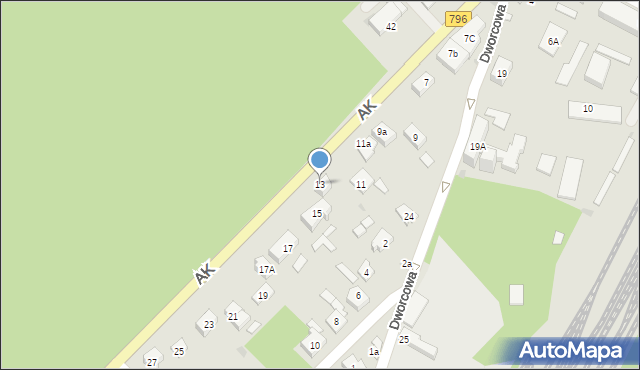 Dąbrowa Górnicza, Armii Krajowej, 13, mapa Dąbrowa Górnicza