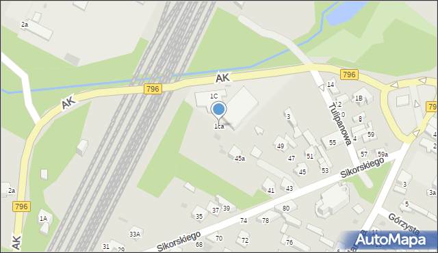 Dąbrowa Górnicza, Armii Krajowej, 1ca, mapa Dąbrowa Górnicza