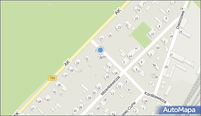 Dąbrowa Górnicza, Armii Krajowej, 29, mapa Dąbrowa Górnicza