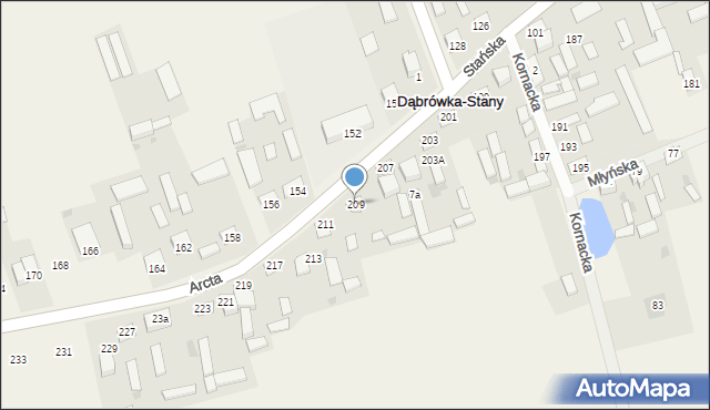 Dąbrówka-Stany, Arcta Bohdana, 9, mapa Dąbrówka-Stany