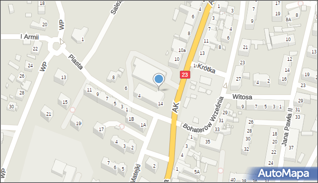 Dębno, Armii Krajowej, 14b, mapa Dębno