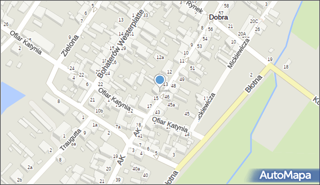 Dobra, Armii Krajowej, 14, mapa Dobra