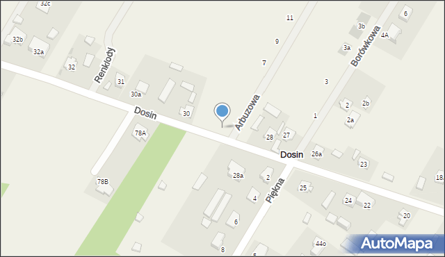 Dosin, Arbuzowa, 1, mapa Dosin