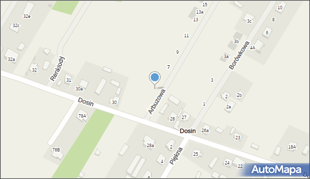 Dosin, Arbuzowa, 3a, mapa Dosin