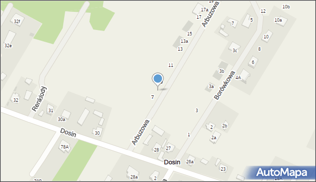 Dosin, Arbuzowa, 7a, mapa Dosin