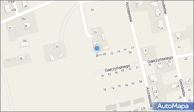 Duchnice, Architektów, 30, mapa Duchnice