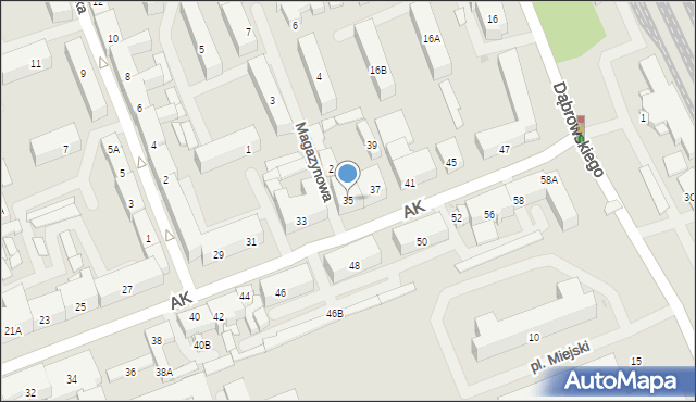 Ełk, Armii Krajowej, 35, mapa Ełku