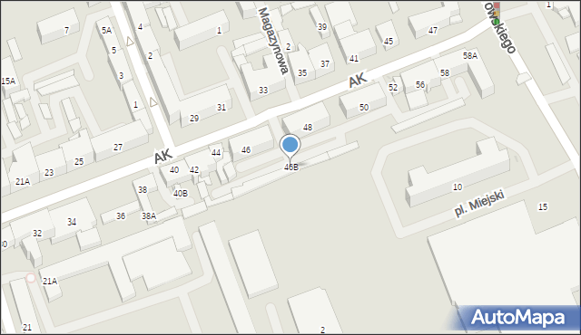 Ełk, Armii Krajowej, 46B, mapa Ełku