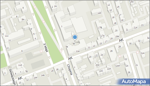 Ełk, Armii Krajowej, 9e, mapa Ełku