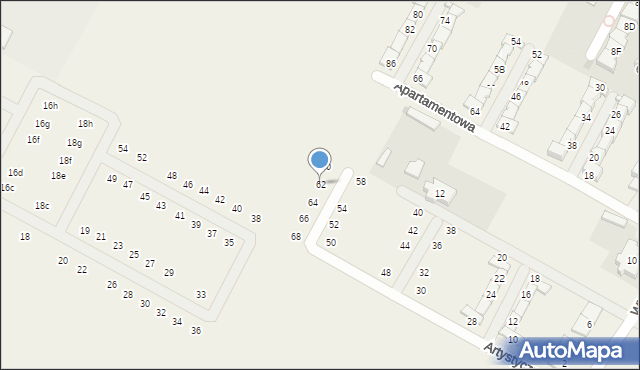 Falenty Nowe, Artystyczna, 62, mapa Falenty Nowe