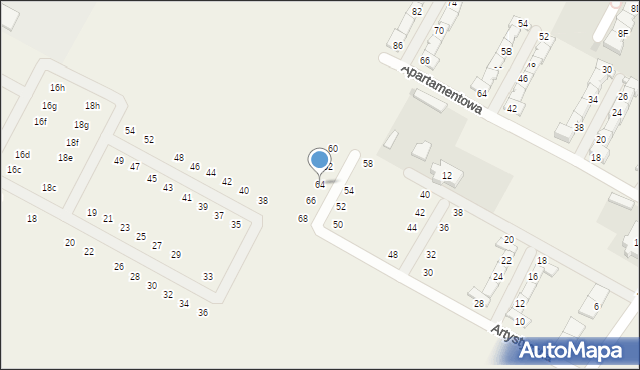 Falenty Nowe, Artystyczna, 64, mapa Falenty Nowe