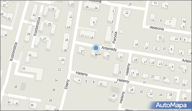 Gdańsk, Artemidy, 25, mapa Gdańska