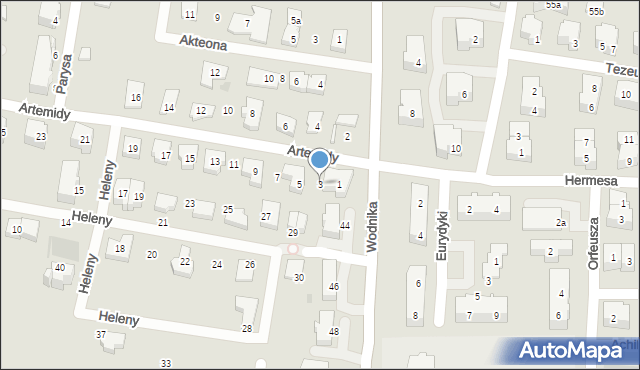 Gdańsk, Artemidy, 3, mapa Gdańska