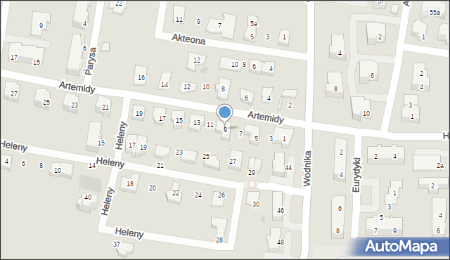Gdańsk, Artemidy, 9, mapa Gdańska