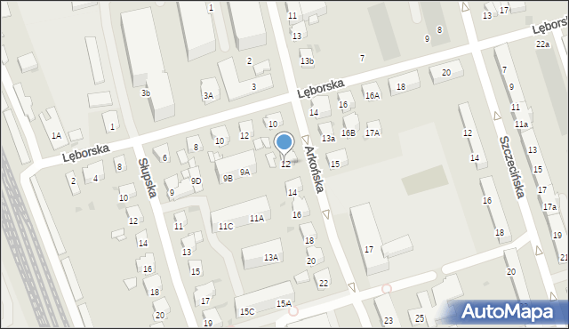 Gdańsk, Arkońska, 12, mapa Gdańska