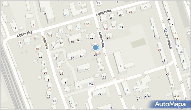 Gdańsk, Arkońska, 16, mapa Gdańska