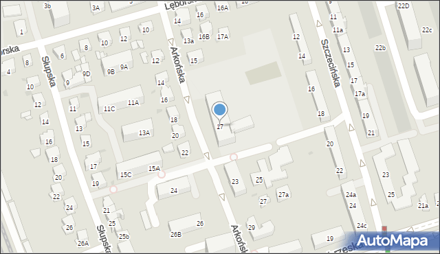 Gdańsk, Arkońska, 17, mapa Gdańska