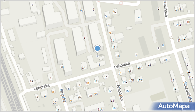 Gdańsk, Arkońska, 2, mapa Gdańska