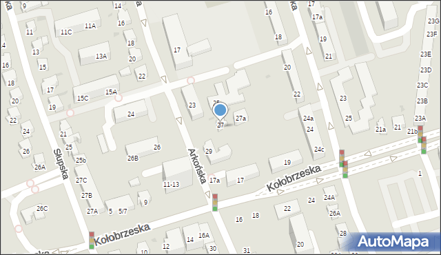 Gdańsk, Arkońska, 27, mapa Gdańska