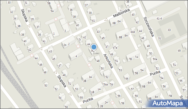 Gdańsk, Arkońska, 46A, mapa Gdańska