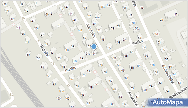 Gdańsk, Arkońska, 54, mapa Gdańska