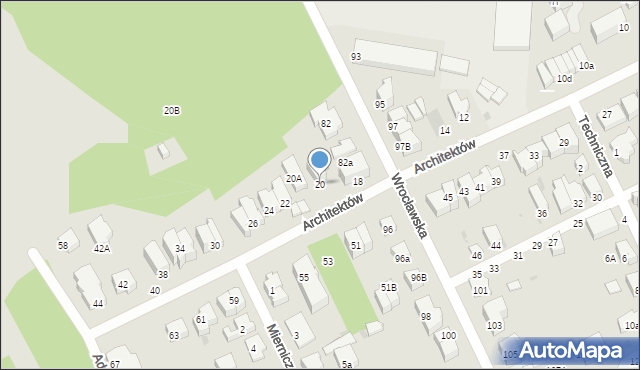 Gdynia, Architektów, 20, mapa Gdyni