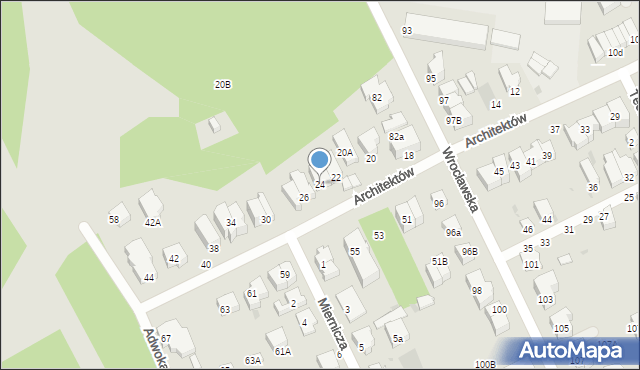 Gdynia, Architektów, 24, mapa Gdyni