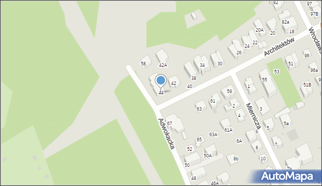 Gdynia, Architektów, 44, mapa Gdyni
