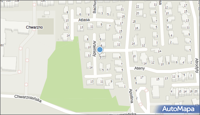 Gdynia, Artemidy, 3, mapa Gdyni