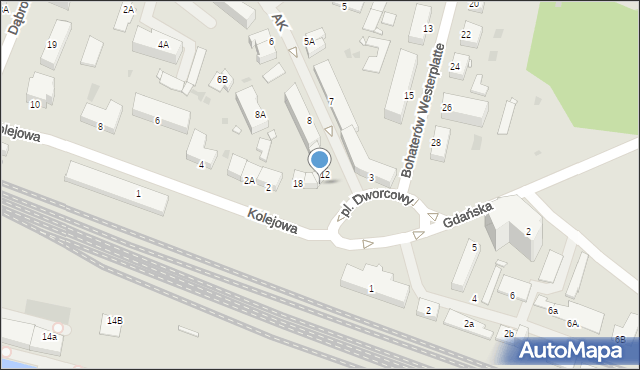 Giżycko, Armii Krajowej, 14, mapa Giżycko