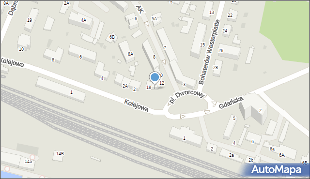 Giżycko, Armii Krajowej, 16, mapa Giżycko